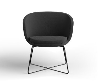 cleo mini low - plain padding, metal sled pedestal | Chairs | Rossin srl
