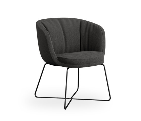 cleo mini low - with wrinkels, metal sled pedestal | Chairs | Rossin srl