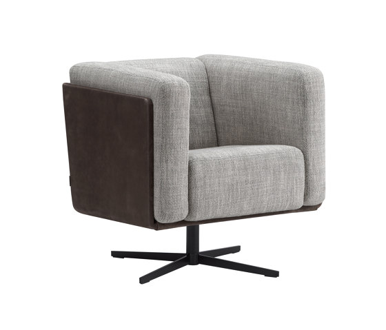 coco - Lounge armchair, svivel, with cross base | Sillones | Rossin srl