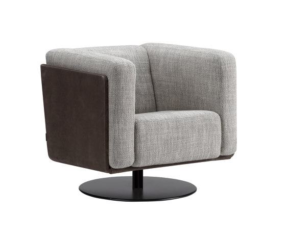 coco - Lounge armchair, svivel, with round base | Armchairs | Rossin srl
