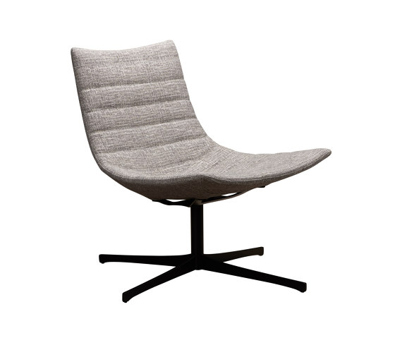 luc soft - Lounge chair quilted, rotating 4-star base black varnished | Armchairs | Rossin srl