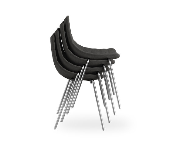 luc varnished - Chair stackable, feet chrome | Sillas | Rossin srl