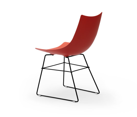 luc varnished - Chair, sled pedestal metal varnished blac | Sillas | Rossin srl