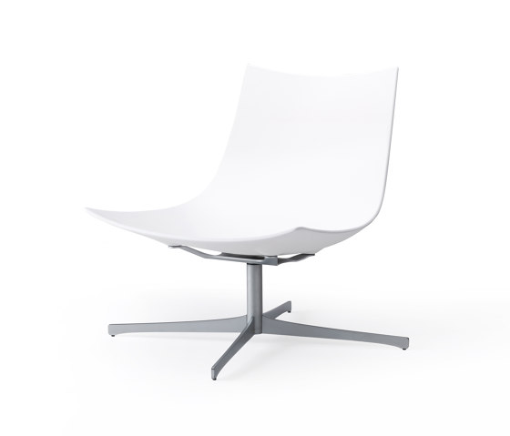 luc varnished - Lounge chair, rotating 4-star base aluminum varnished | Armchairs | Rossin srl