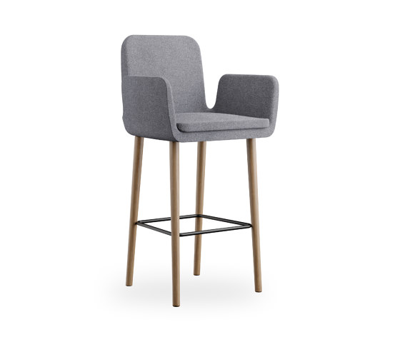 sofie - Barstool with armrests, 4 wooden feet  | Bar stools | Rossin srl