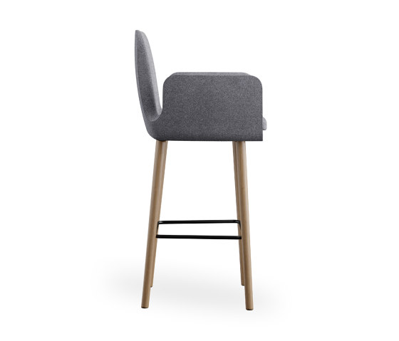 sofie - Barstool with armrests, 4 wooden feet  | Taburetes de bar | Rossin srl
