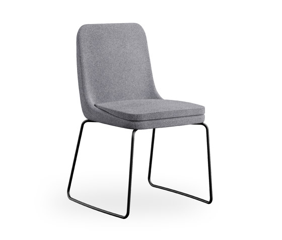 sofie - Chair, sled metal base black, high back | Chairs | Rossin srl