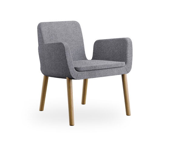 sofie - Lounge chair, 4 wooden legs | Sillas | Rossin srl