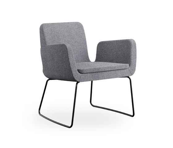 sofie - Lounge chair, sled metal base black | Chairs | Rossin srl