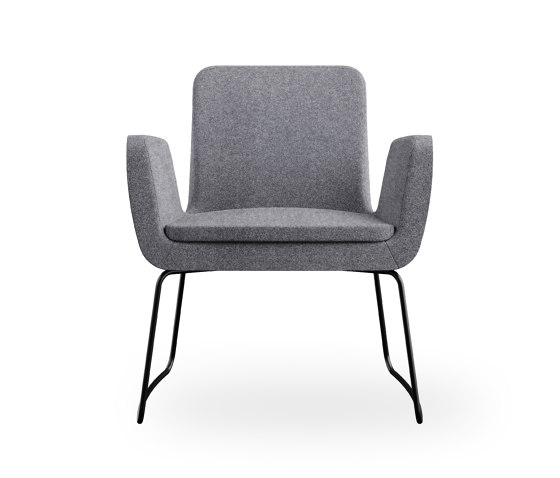 sofie - Lounge chair, sled metal base black | Sillas | Rossin srl