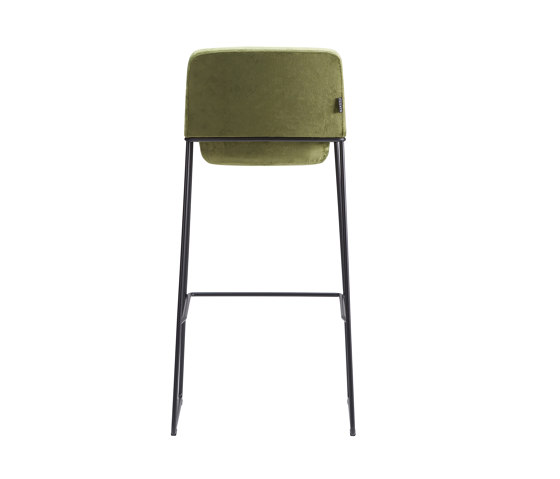 tonic metal - Barstool with high backrest, sled pedestal varnished black | Bar stools | Rossin srl