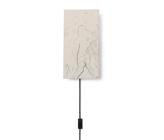 Argilla Wall Lamp Rectangular  - Marble White | Wandleuchten | ferm LIVING