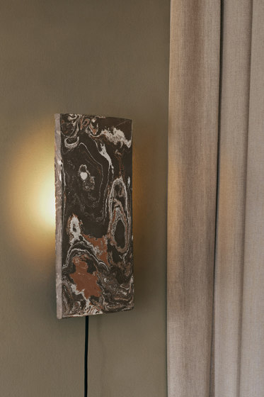 Argilla Wall Lamp Rectangular - Marble Mocha | Lampade parete | ferm LIVING