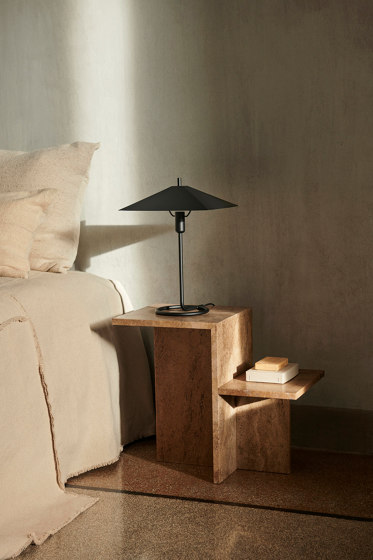 Distinct Side Table - Dark Brown Travertine | Tables d'appoint | ferm LIVING