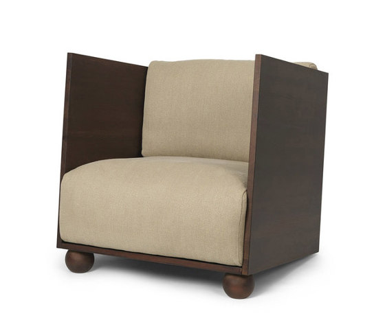 Rum Lounge Chair -  Rich Linen - Dark Stained | Fauteuils | ferm LIVING