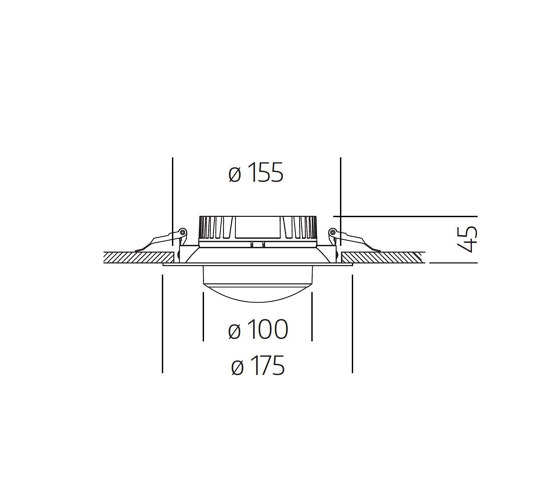 c.Flap recessed BroW Linse 100° soft beam | Brushed Bronze | Deckeneinbauleuchten | CHRISTOPH