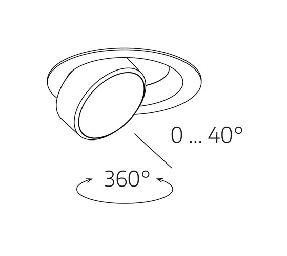 c.flap Recessed GW Lens 75 ° contour | Pure Gold | Plafonniers encastrés | CHRISTOPH