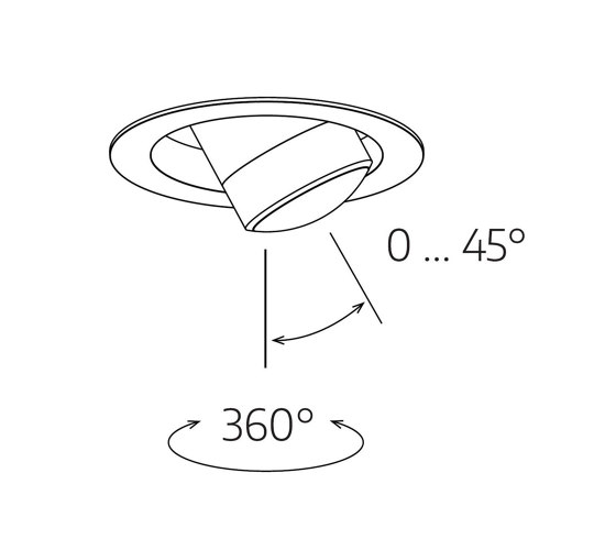 c.Jet Recessed Bro Lens 15 ° -60 ° Zoom installation head B | Brushed Bronze/Stealth Black | Recessed ceiling lights | CHRISTOPH