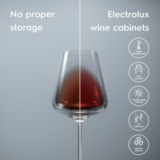 800 Wine Cabinet 40 bottles 2 temperature zones 595 mm | Cantinette | Electrolux Group