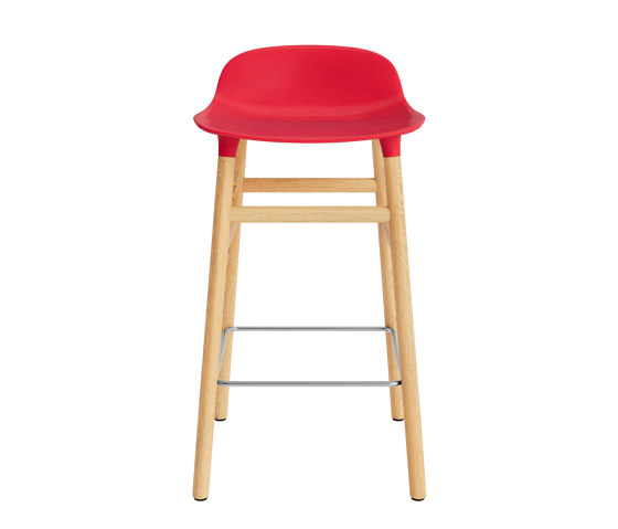 Form Barstool 65 cm Oak Bright Red | Bar stools | Normann Copenhagen