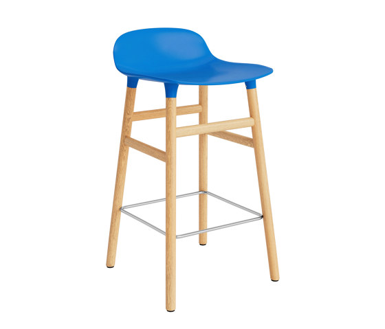 Form Barstool 65 cm Oak Bright Blue | Bar stools | Normann Copenhagen