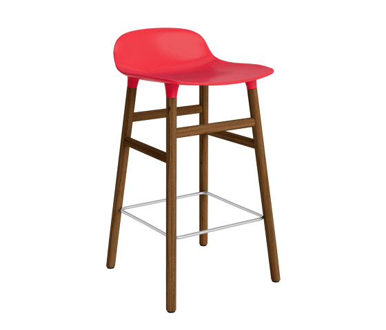Form Barstol 65 cm Walnut Bright Red | Bar stools | Normann Copenhagen