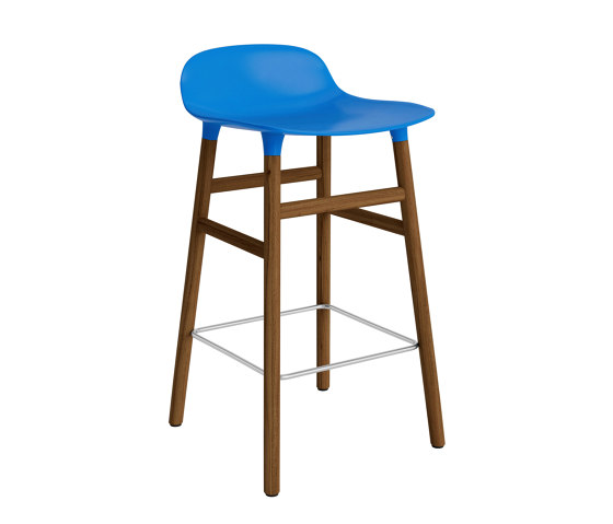 Form Barstol 65 cm Black Walnut Bright Blue | Bar stools | Normann Copenhagen