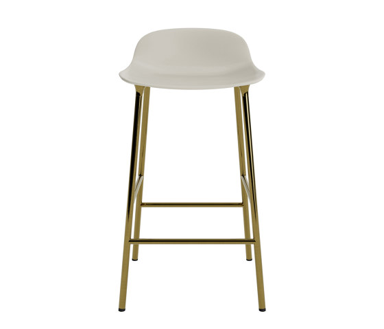 Form Barstool 65 cm Brass Light Grey | Bar stools | Normann Copenhagen