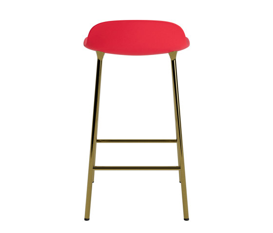 Form Barstool 65 cm Brass Bright Red | Bar stools | Normann Copenhagen