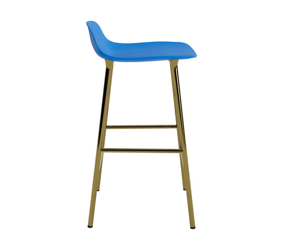 Form Barstool 65 cm Brass Bright Blue | Bar stools | Normann Copenhagen
