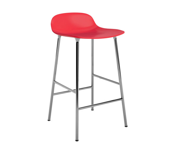 Form Barstool 65 cm Chrome Bright Red | Bar stools | Normann Copenhagen