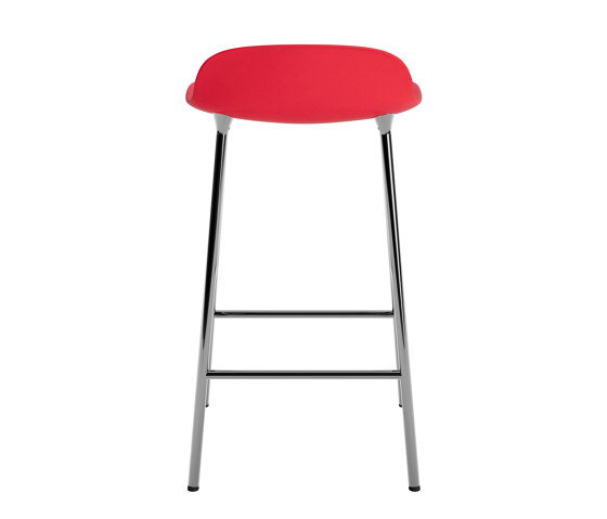 Form Barstool 65 cm Chrome Bright Red | Taburetes de bar | Normann Copenhagen
