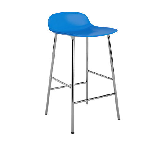 Form Barstool 65 cm Chrome Bright Blue | Bar stools | Normann Copenhagen