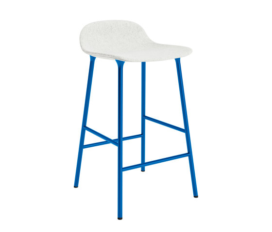 Form Barstool 65 cm Full Upholstery Hallingdal 110 Bright Blue | Taburetes de bar | Normann Copenhagen