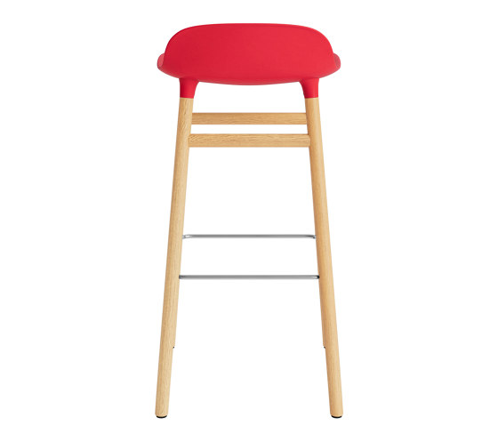 Form Barstool 75 Oak Bright Red | Bar stools | Normann Copenhagen