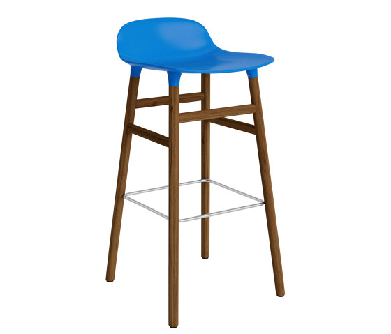 Form Barstool 75 Walnut Bright Blue | Bar stools | Normann Copenhagen
