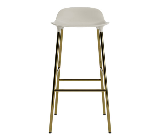 Form Barstool 75 Brass Light Grey | Bar stools | Normann Copenhagen