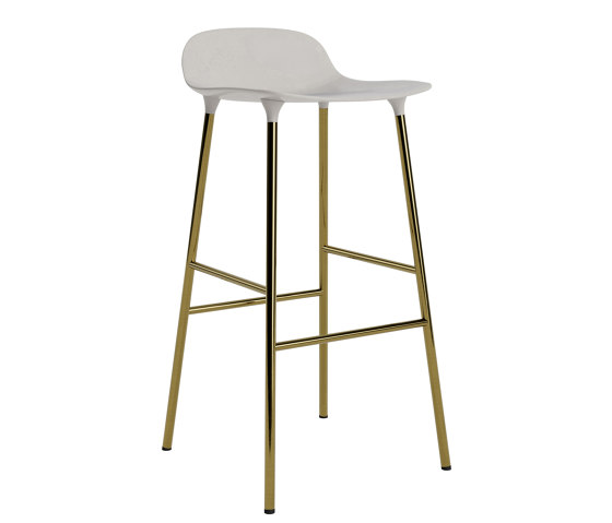 Form Barstool 75 Brass Warm Grey | Bar stools | Normann Copenhagen