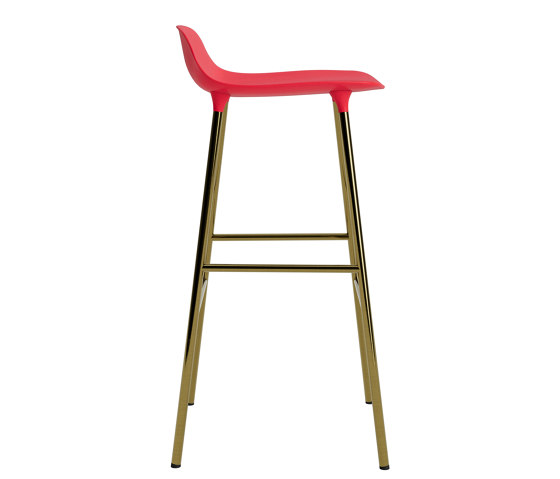 Form Barstool 75 Brass Bright Red | Sgabelli bancone | Normann Copenhagen