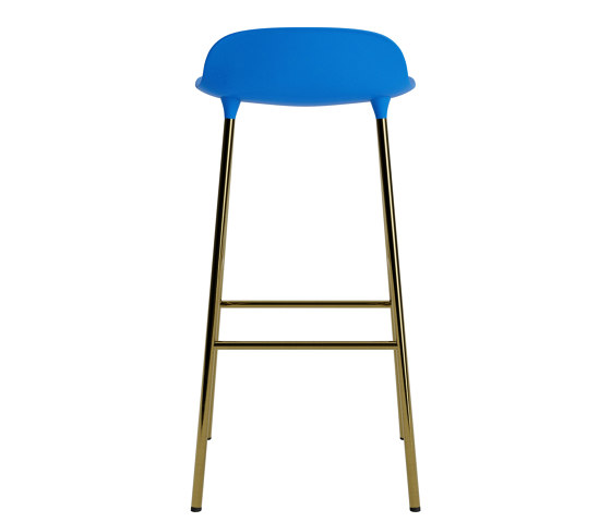 Form Barstool 75 Brass Bright Blue | Bar stools | Normann Copenhagen