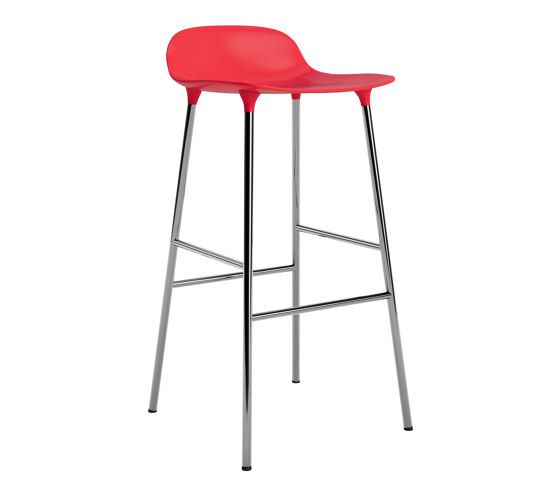 Form Barstool 75 Chrome Bright Red | Bar stools | Normann Copenhagen