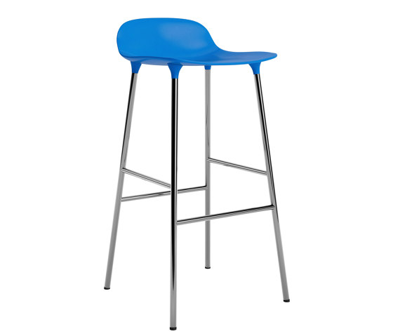 Form Barstool 75 Chrome Bright Blue | Bar stools | Normann Copenhagen
