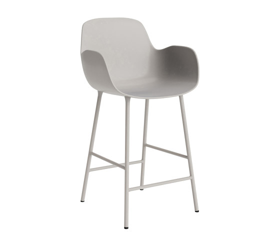 Form Bar Armchair 65 cm Steel Warm Grey | Sgabelli bancone | Normann Copenhagen
