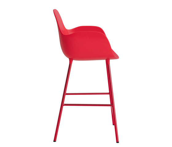Form Bar Armchair 75 cm Steel Bright Red | Tabourets de bar | Normann Copenhagen