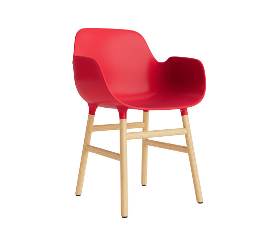 Form Armchair Wood Oak Bright Red | Chaises | Normann Copenhagen