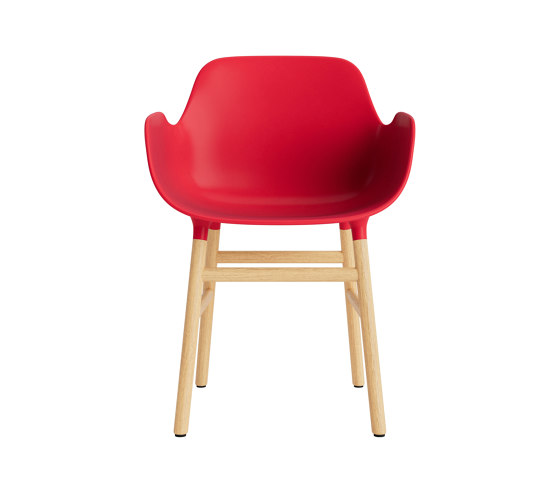 Form Armchair Wood Oak Bright Red | Sillas | Normann Copenhagen