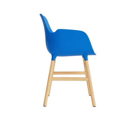 Form Armchair Wood Oak Bright Blue | Stühle | Normann Copenhagen