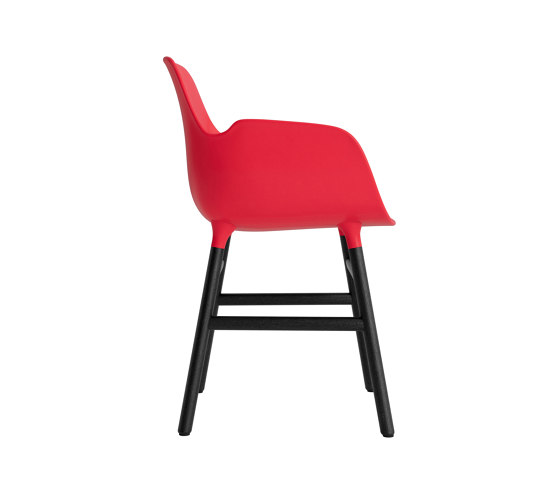Form Armchair Wood Black Oak Bright Red | Chairs | Normann Copenhagen