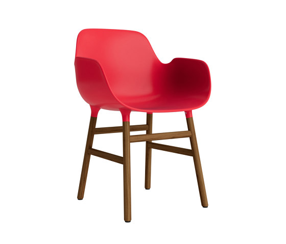 Form Armchair Wood Walnut Bright Red | Sedie | Normann Copenhagen