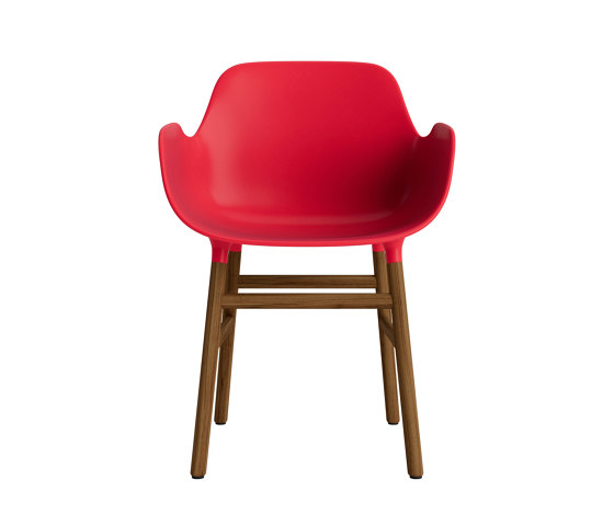 Form Armchair Wood Walnut Bright Red | Stühle | Normann Copenhagen